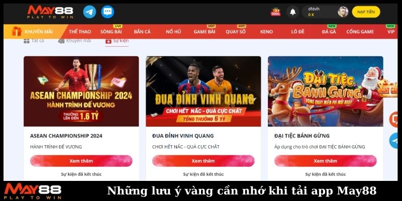 Những lưu ý vàng cần nhớ khi tải app May88